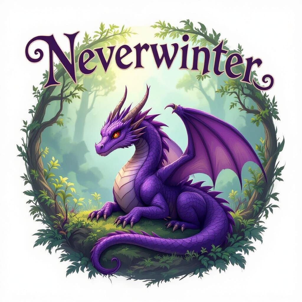 Purple Dragon Logo with Neverwinter Name