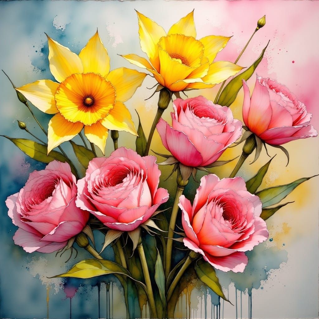 Surreal Floral Tapestry in Vibrant Colors