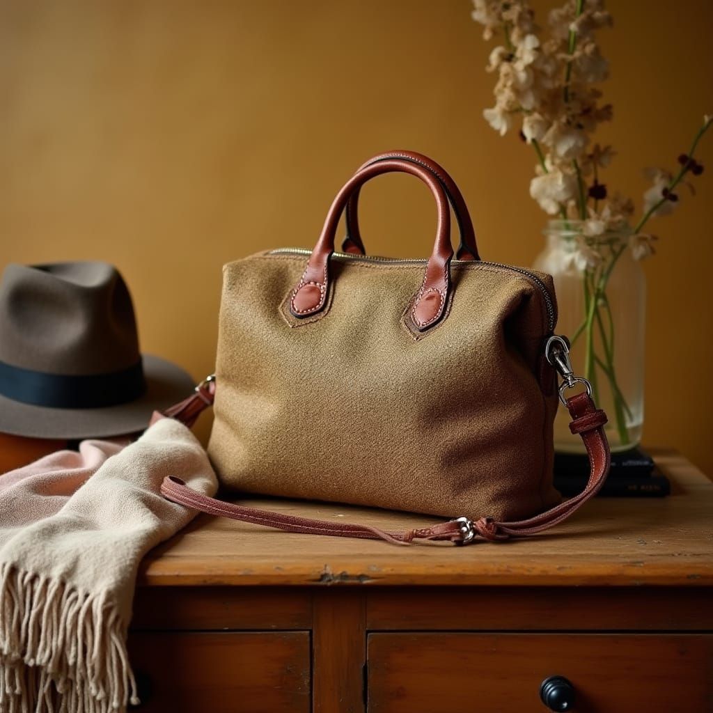 Luxurious Harris Tweed Handbag in Earthy Tones