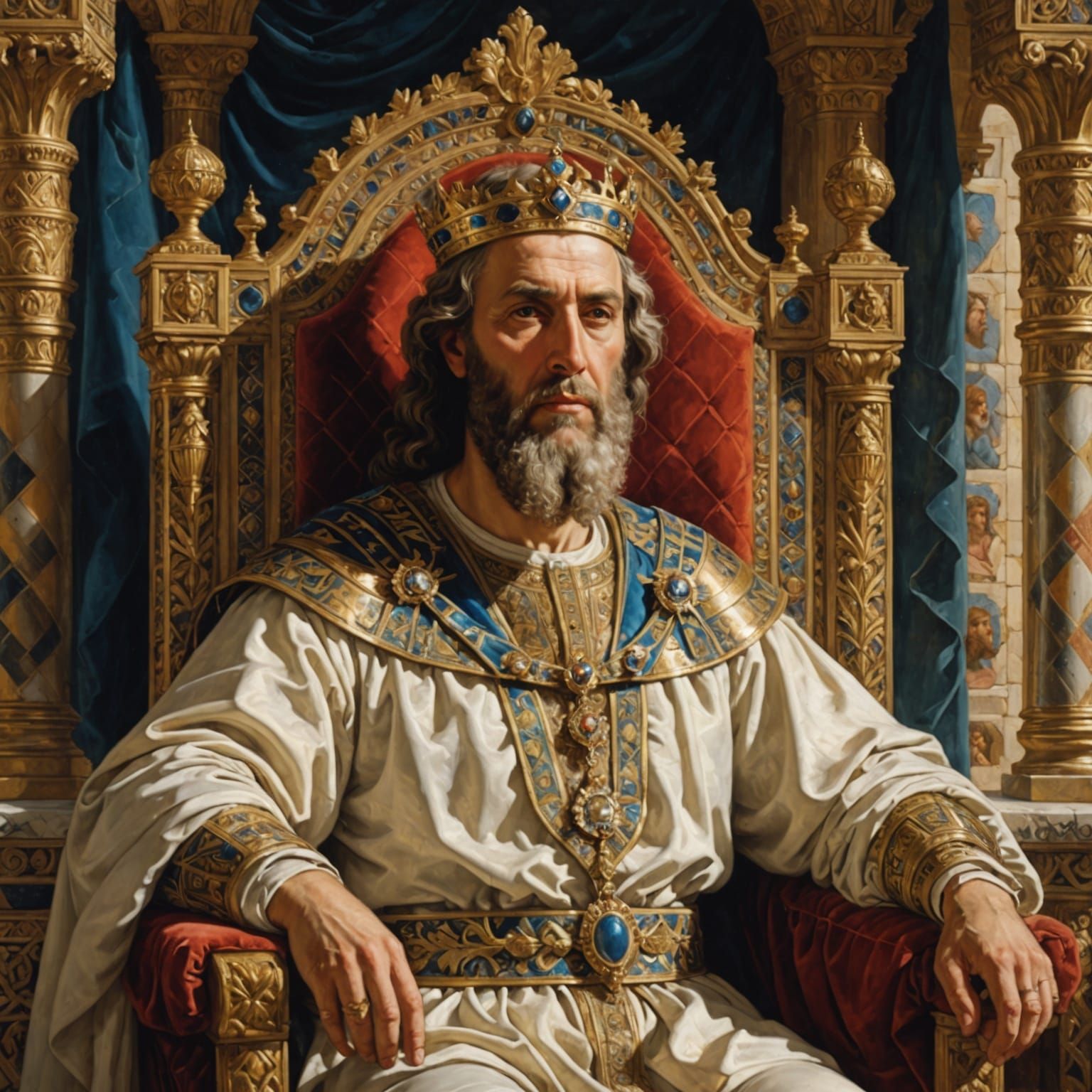 Ancient King of Israel in Resplendent Palace