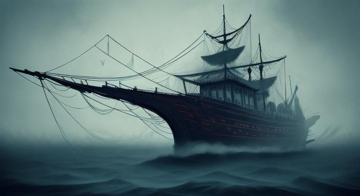 Eerie Surrealist Scene with Floating Symbol