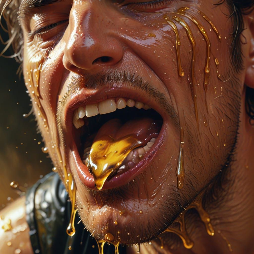 Photorealistic Painting of a Drunk Person Puking