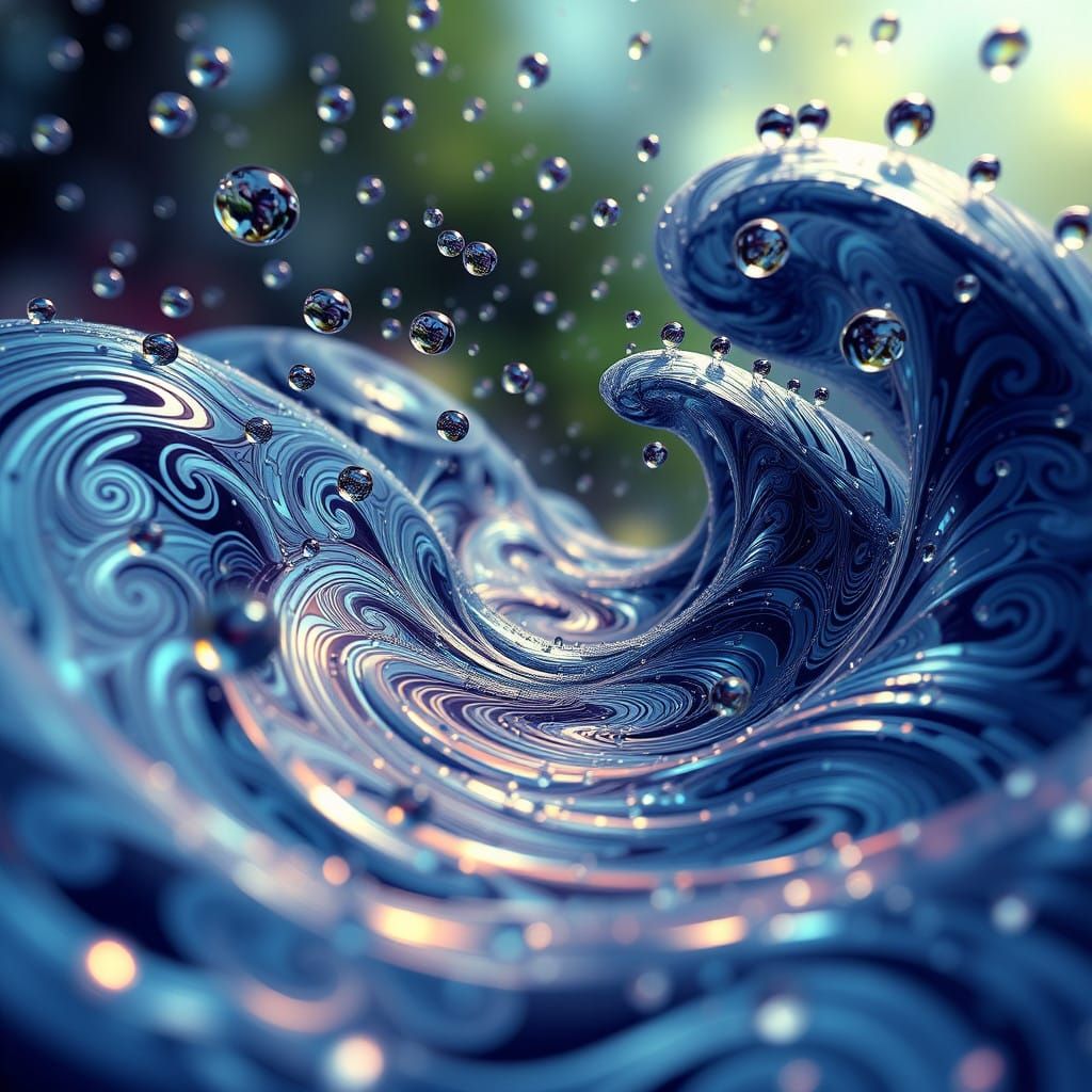 Vibrant Raindrop Vortex in Swirling Patterns