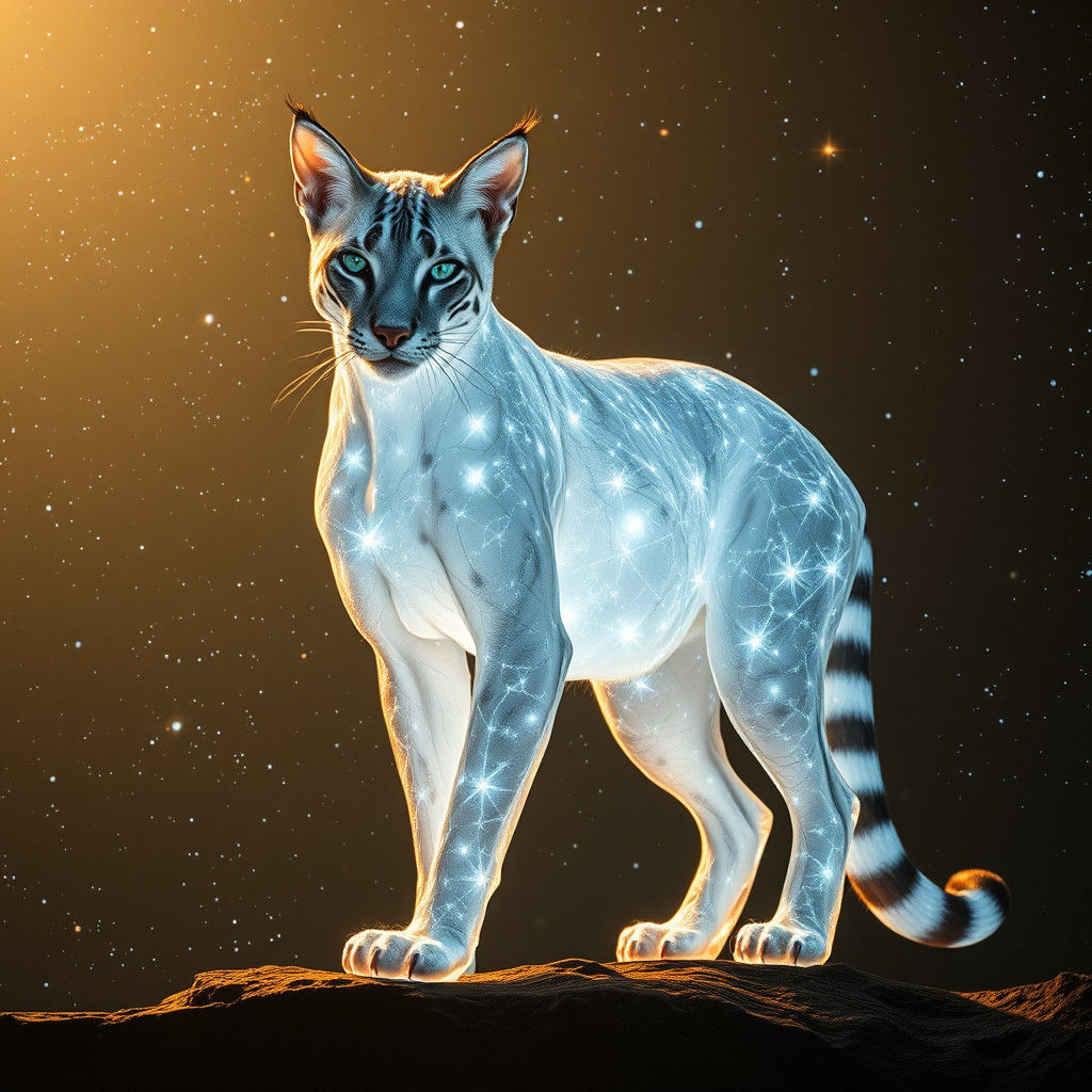 Ethereal Crystalline Bobcat Radiating Cosmic Energy