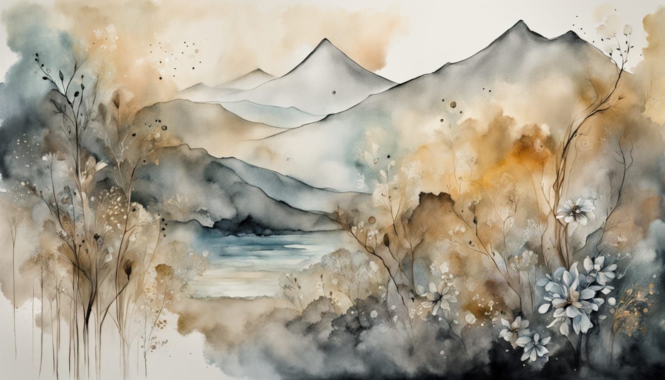 Ethereal Storybook Fantasy: Snowy Leopard and Protea Bloom