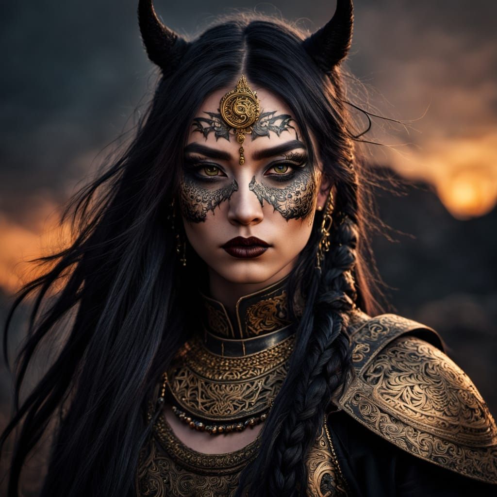 Mongol Nomad Warrior in Dark Fantasy Portrait