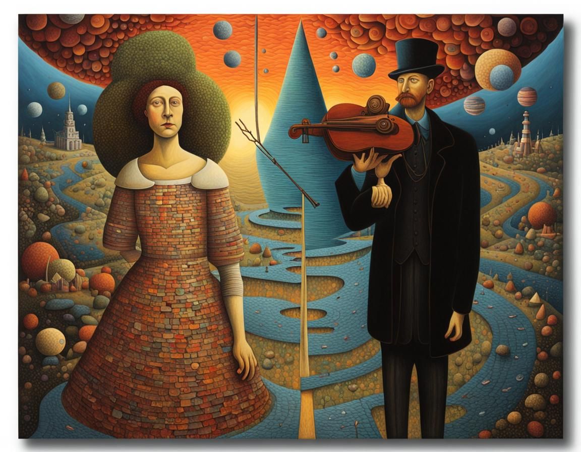 Surreal Roads Converge: Yerka Kandinsky Inspired Art