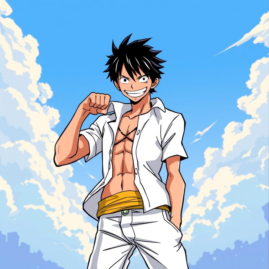 Ace from One Piece in Vibrant Anime Style