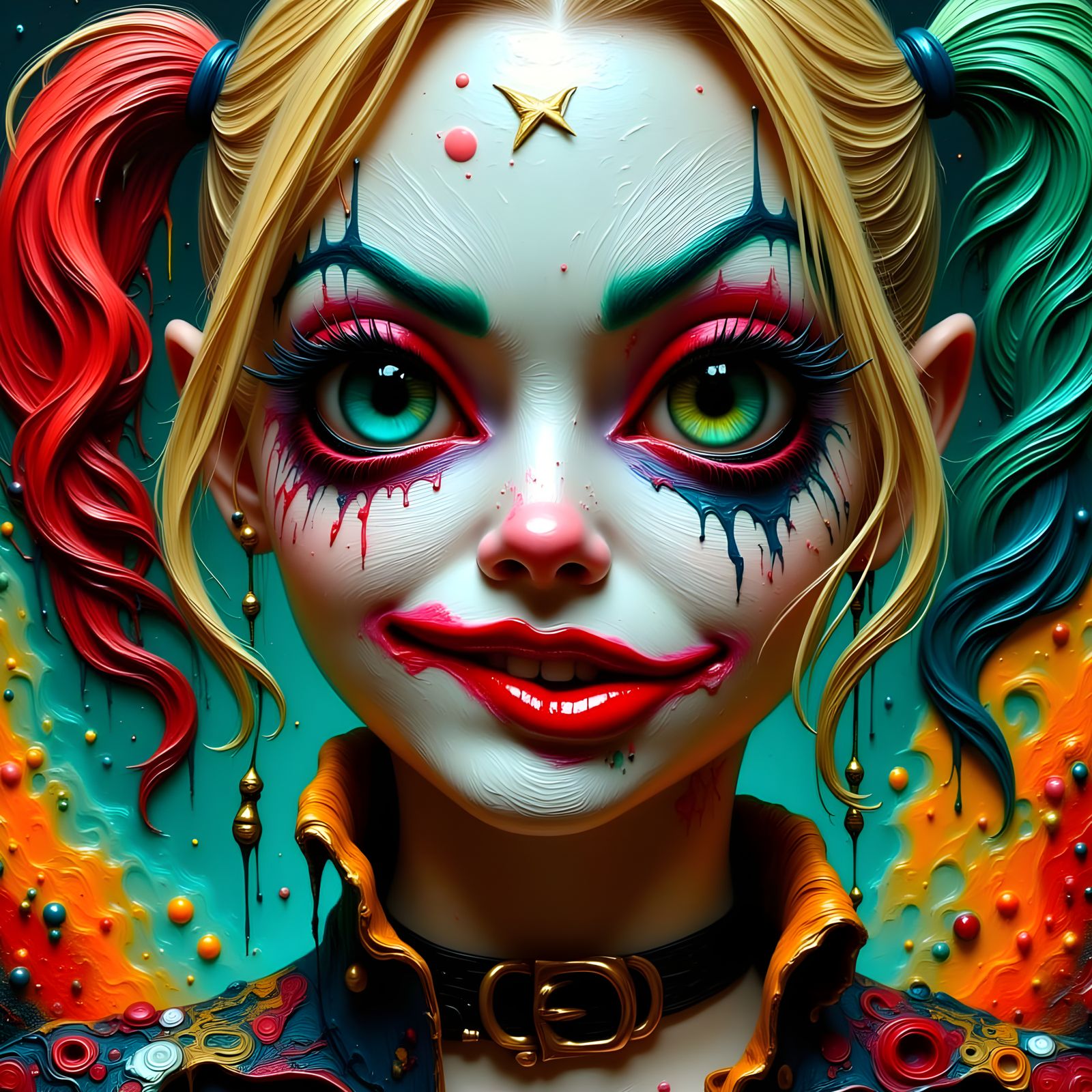 Surreal and Mysterious Harley Quinn in a Cyberpunk-Inspired ...