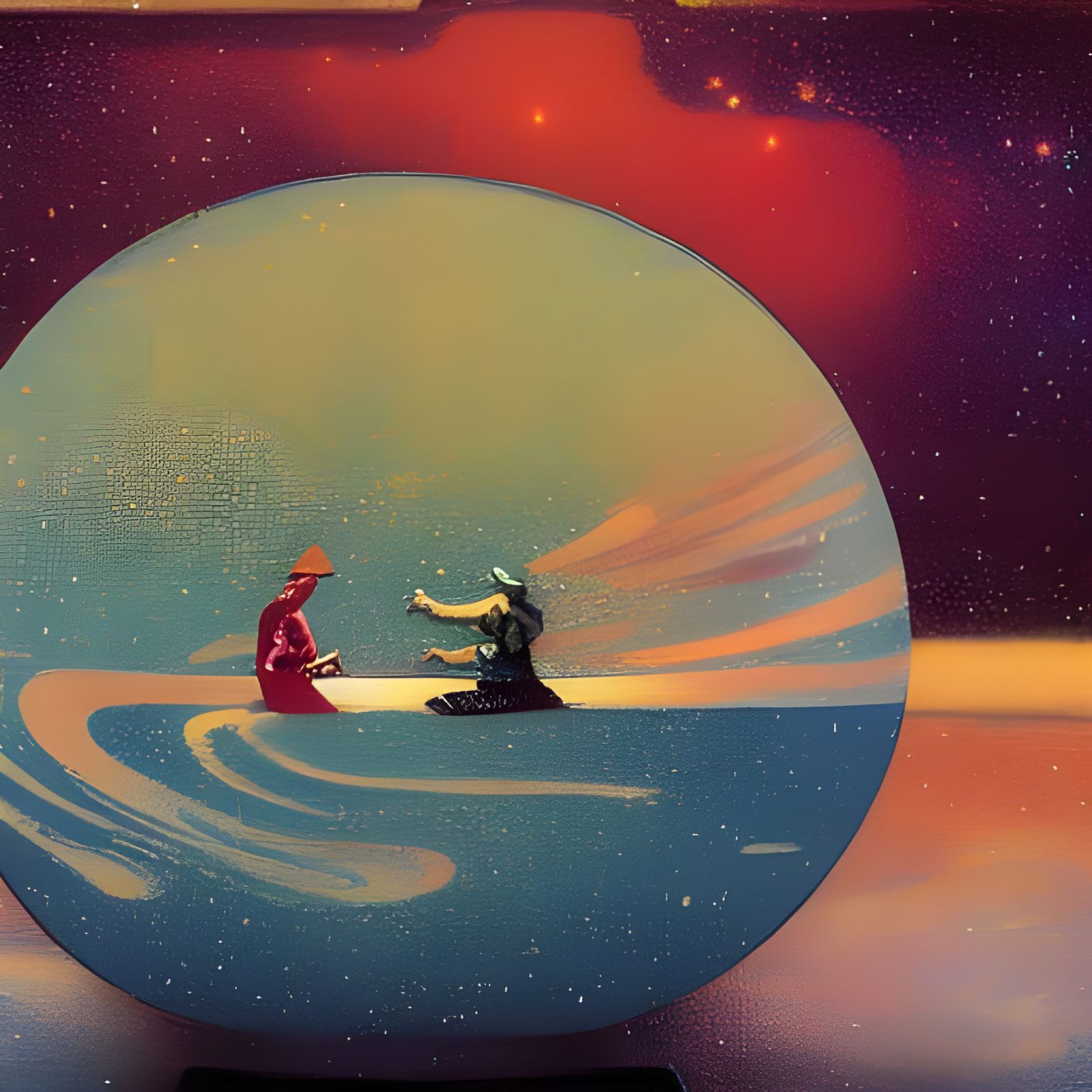 Galaxy in Naive Art Style, Photographic Impression