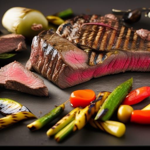 Michelin Style Food Photography of Grilled Beef