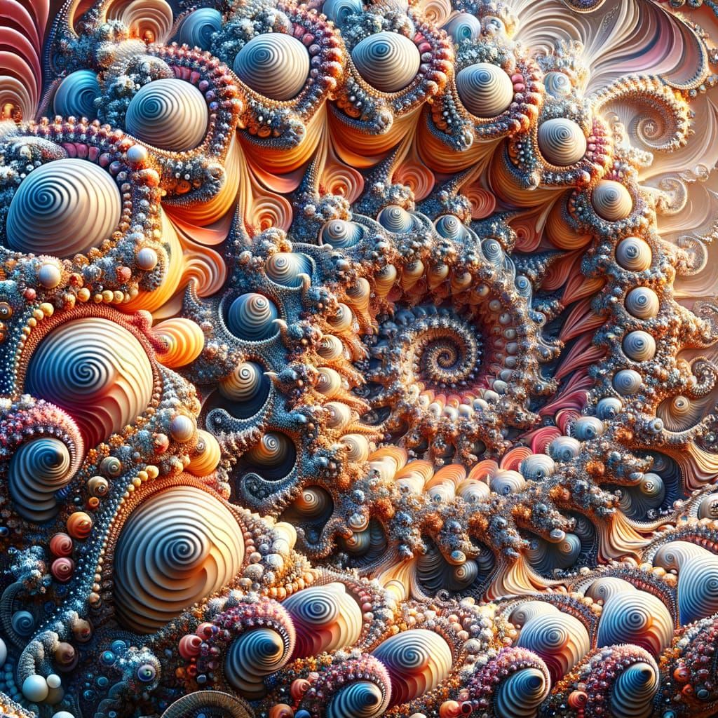 Intricate Fractal Art in Blacklight Style