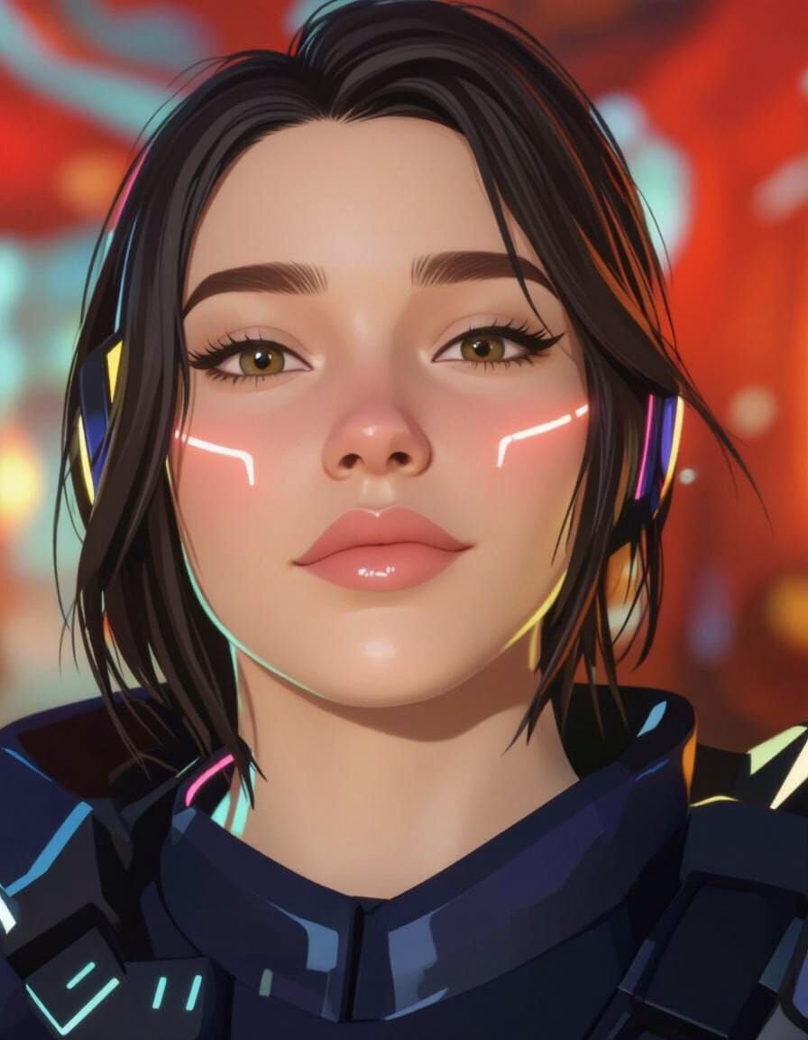 Fortnite Style Character: Young Woman in Futuristic Outfit