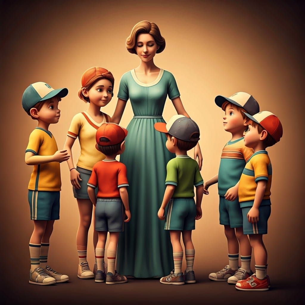 Retro Style Birthday Celebration with Vibrant 3D Details