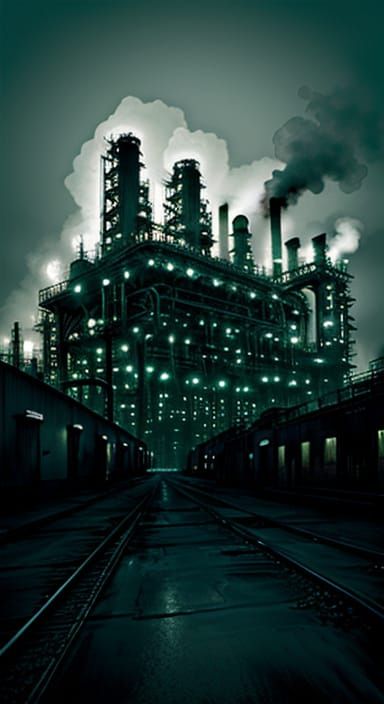 Gothic Industrial Metropolis in Darkness