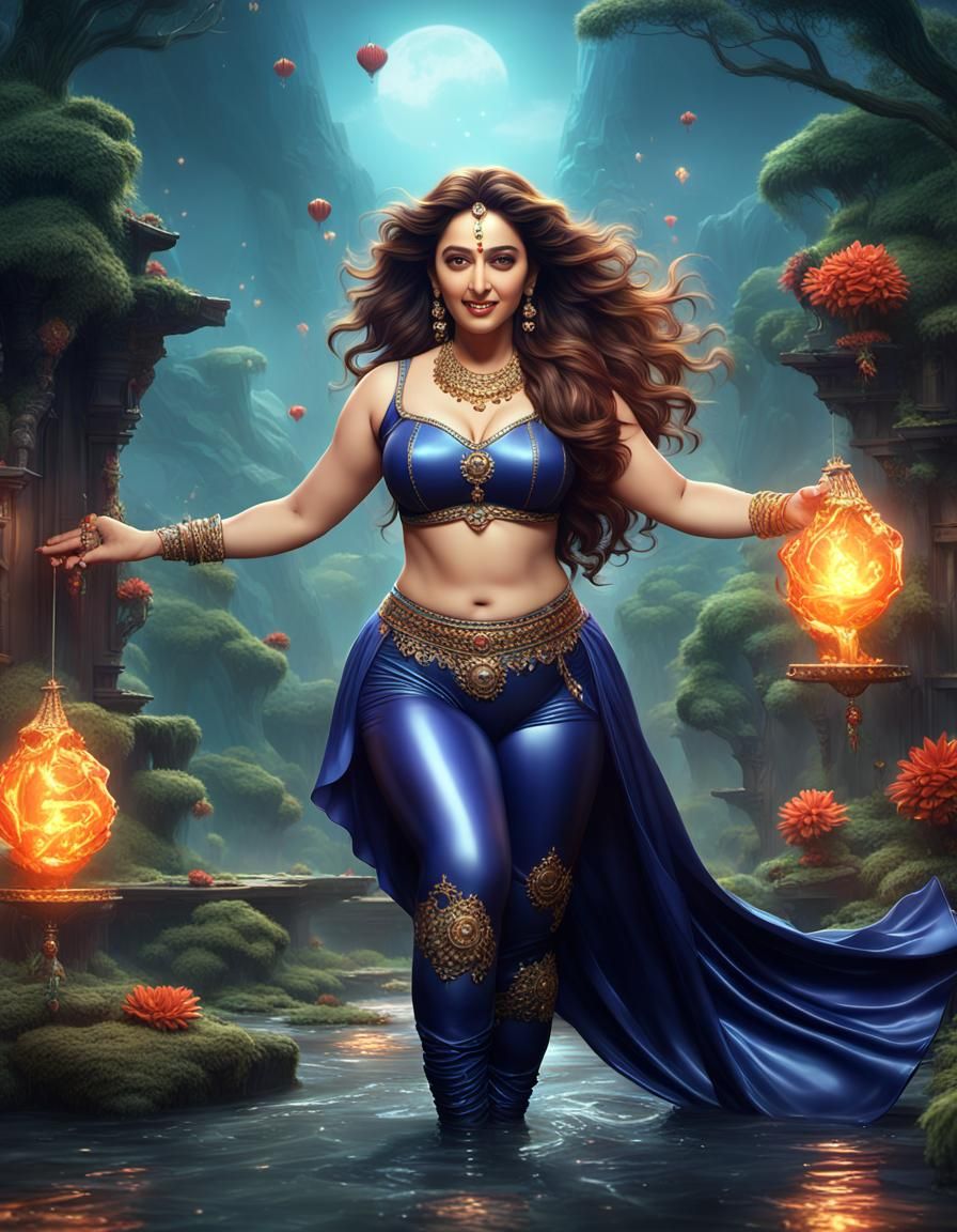 Curvy Indian Fantasy Figure in Detailed Matte Painting