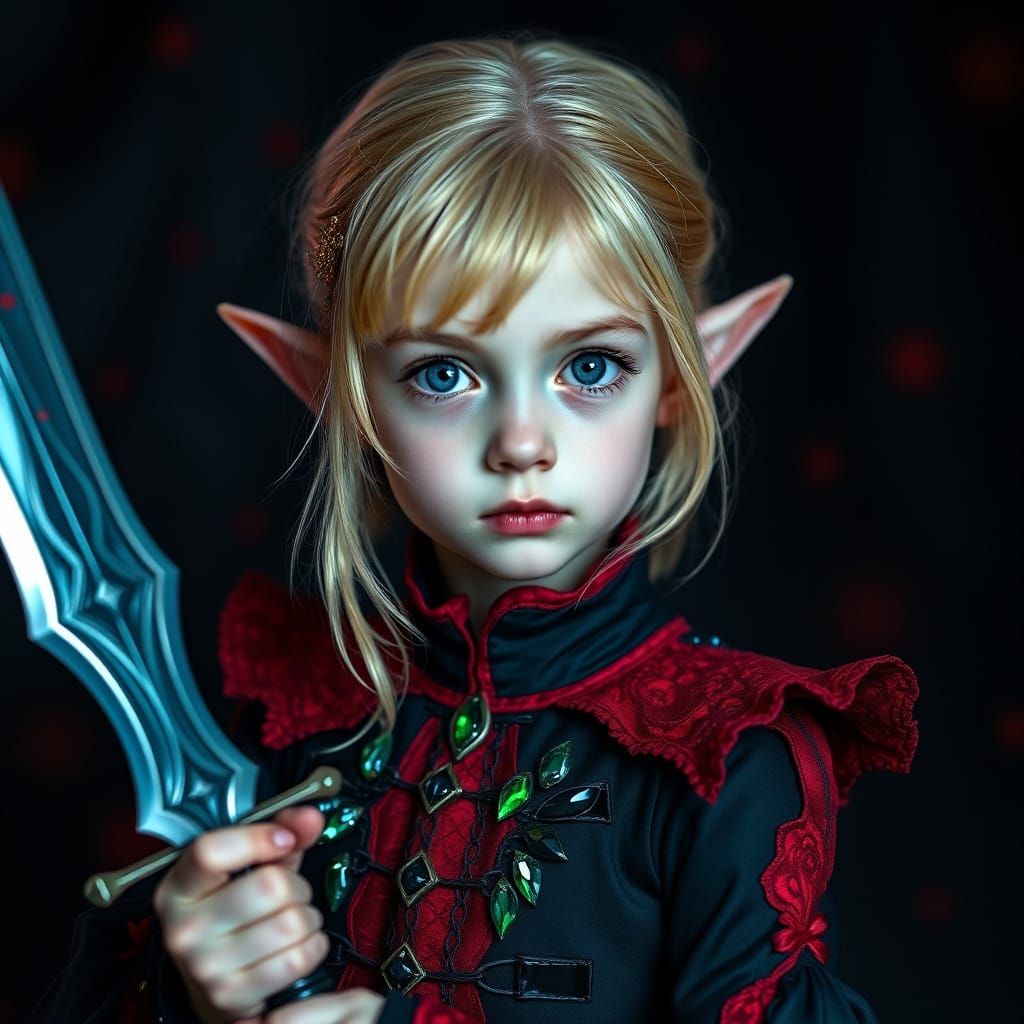 Elf Girl Portrait in Corben-esque Style