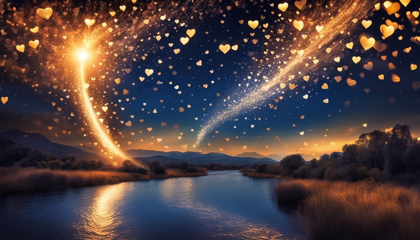 River of Love Hearts from the Sky