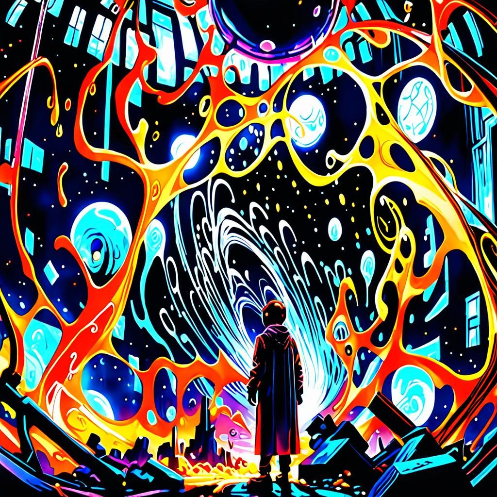 Ethereal Entity on Nebula Edge in Sfumato Style