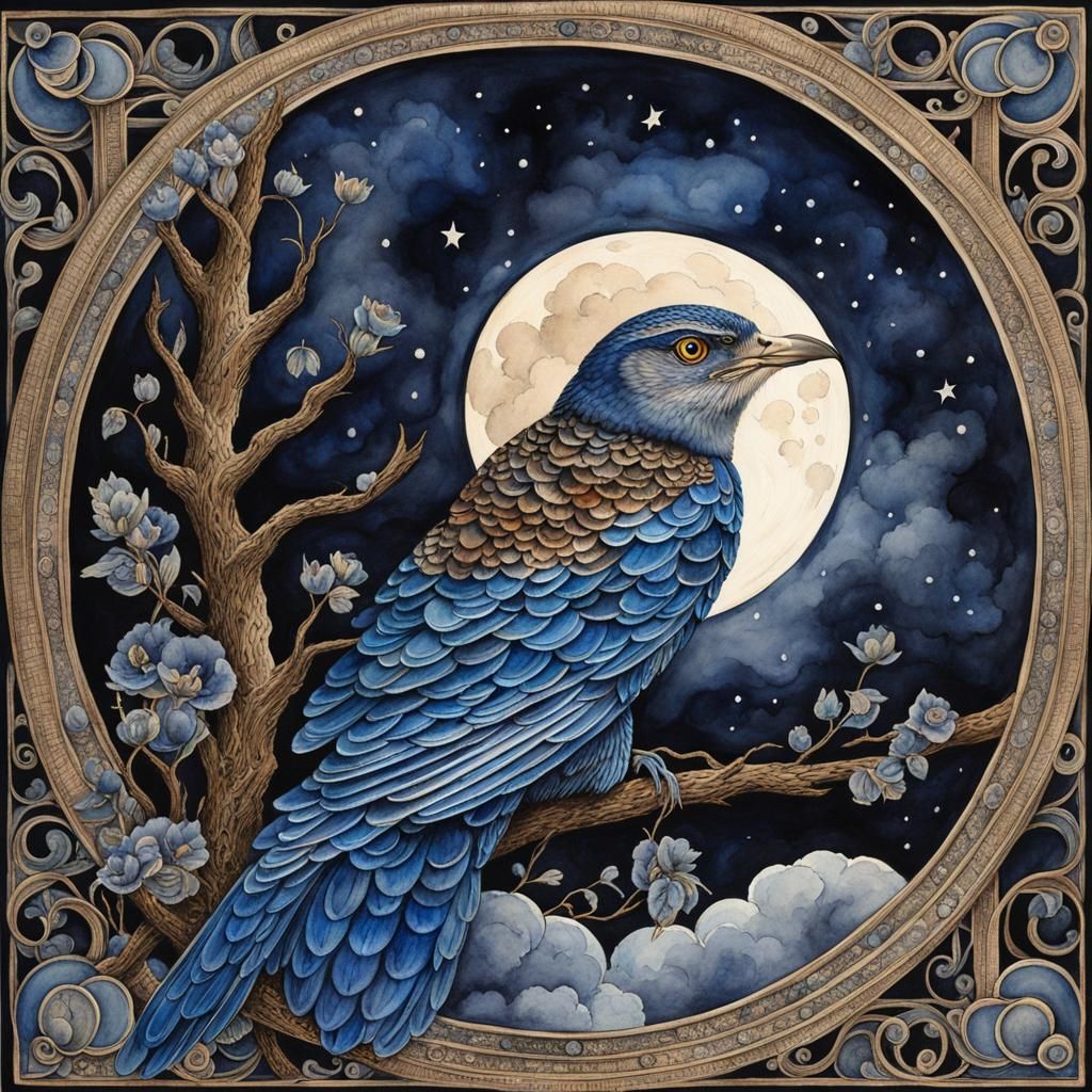 Lonesome Whippoorwill Watercolor Painting