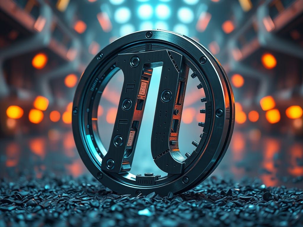 Mathematical Symbol in Futuristic, High-Tech Environment