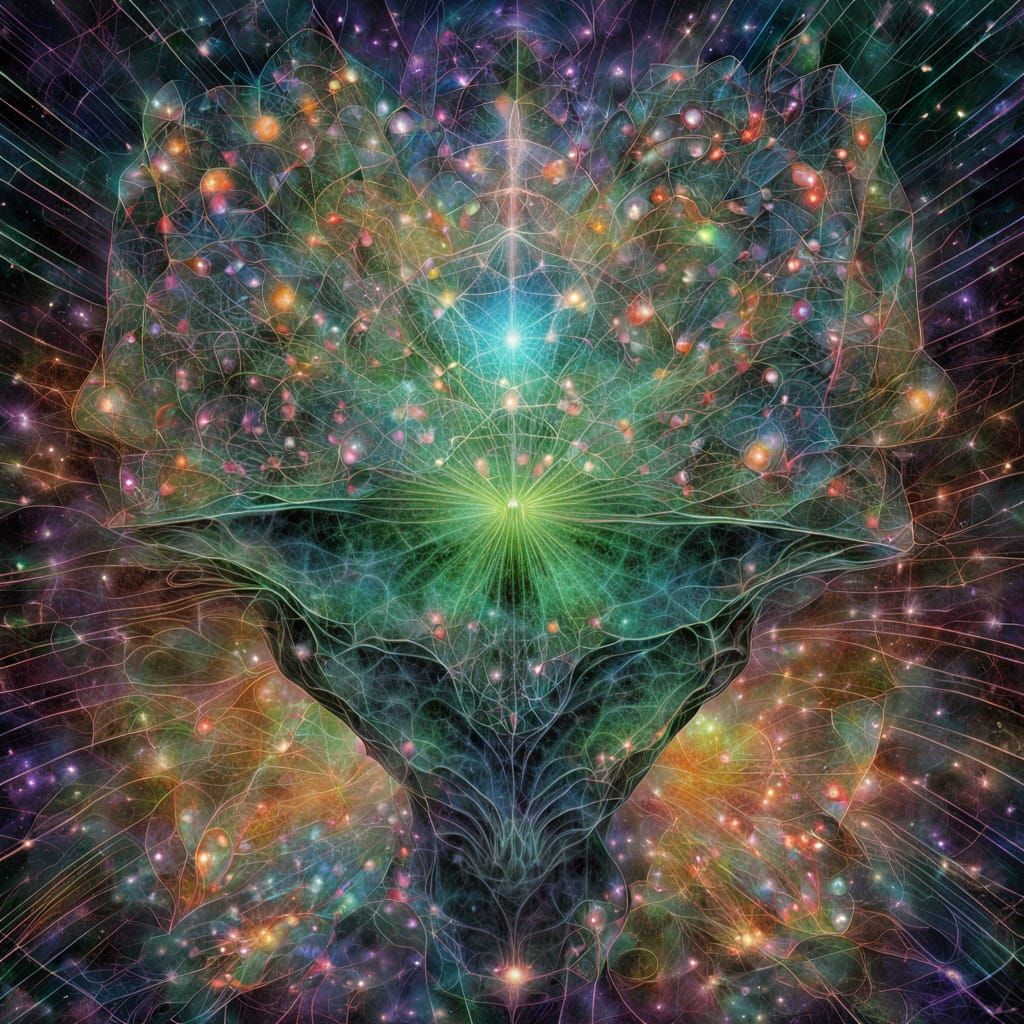 Galactic Eye of the Mantis: Cosmic Illusion in Vibrant Hues