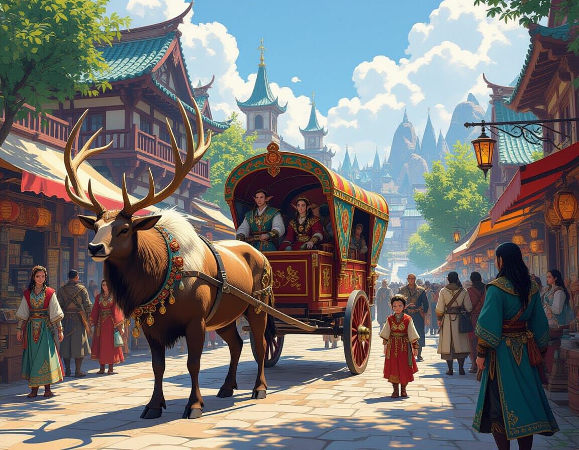 Redwood City Marketplace in Demon Slayer Style