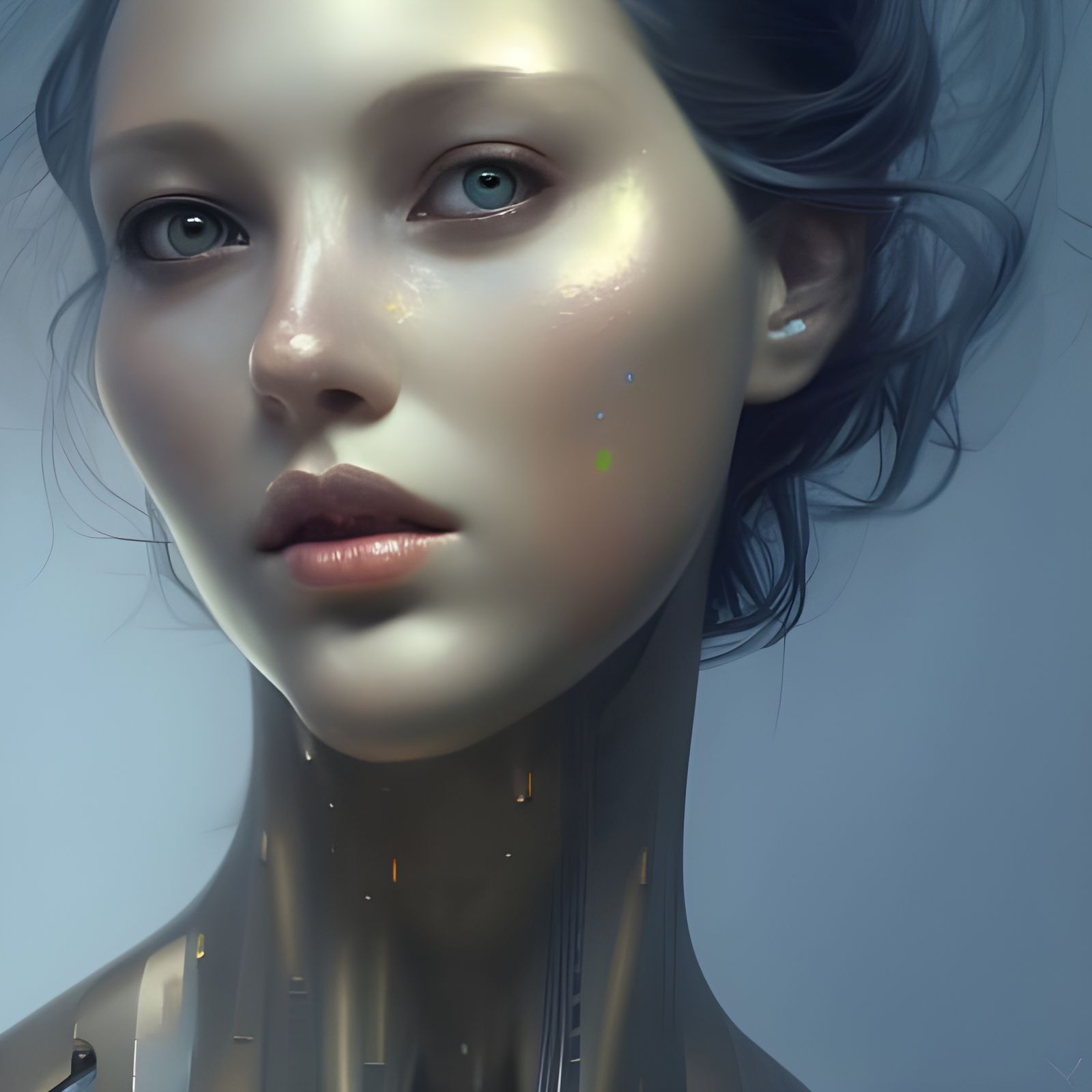 Detailed Portrait of a Female Robot, Trending Artstation