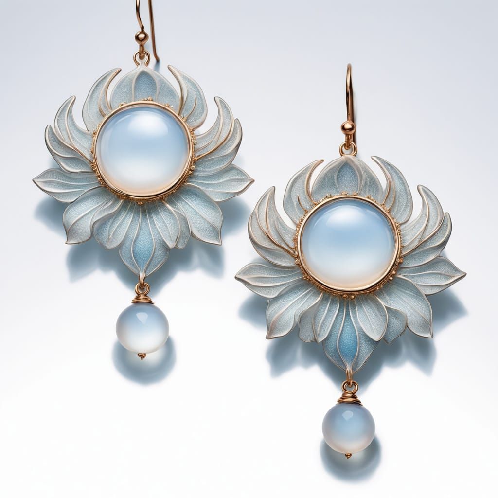 "Moonlit Lily" Earrings