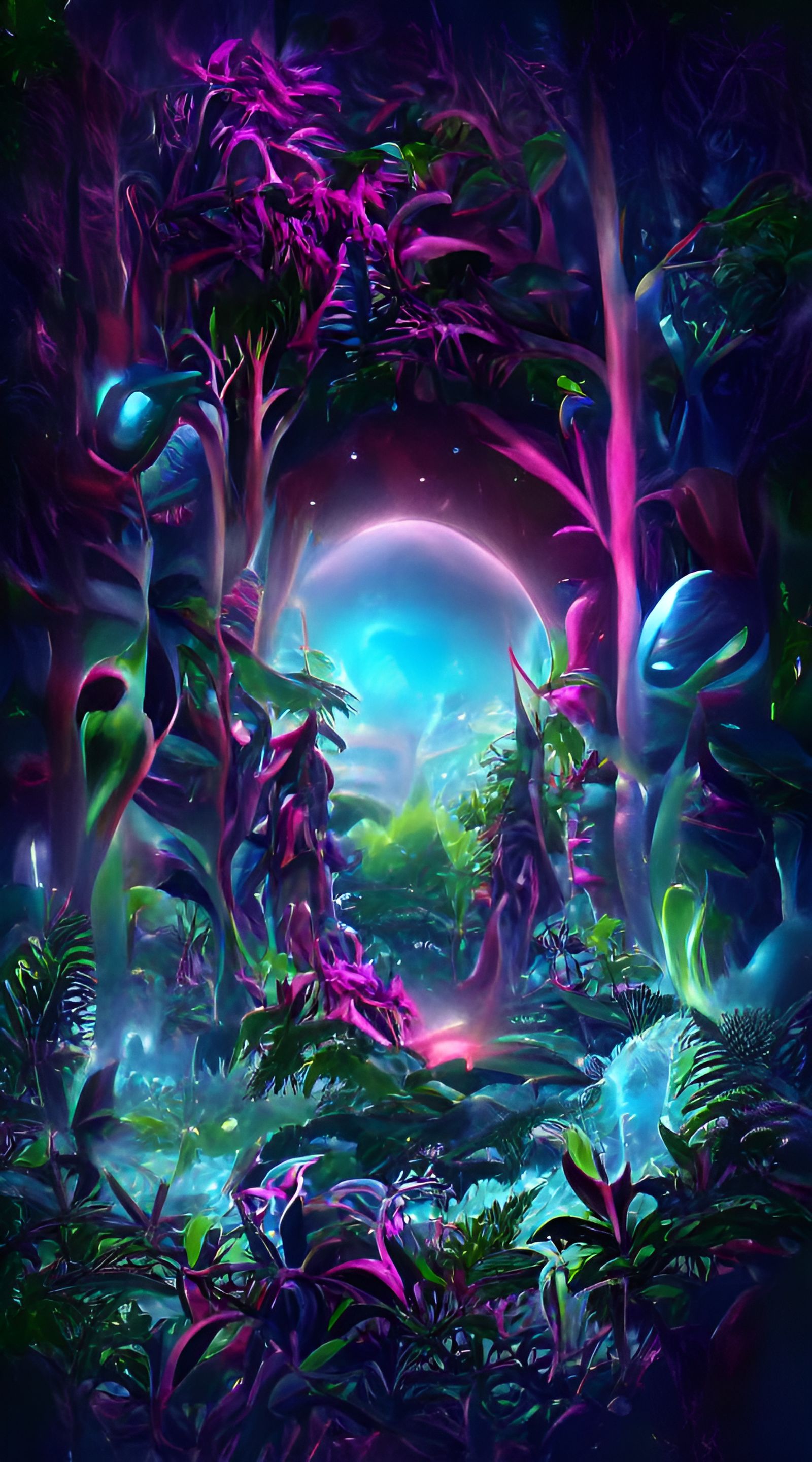 Luminescent Alien Forest Inspired by Avatar in IMAX 3D