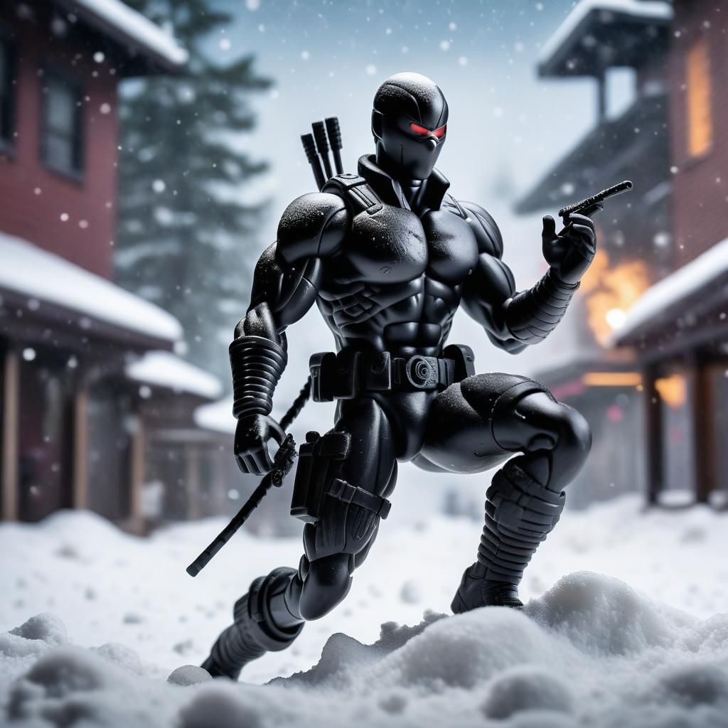 Snake Eyes Diorama in Snowy Scene