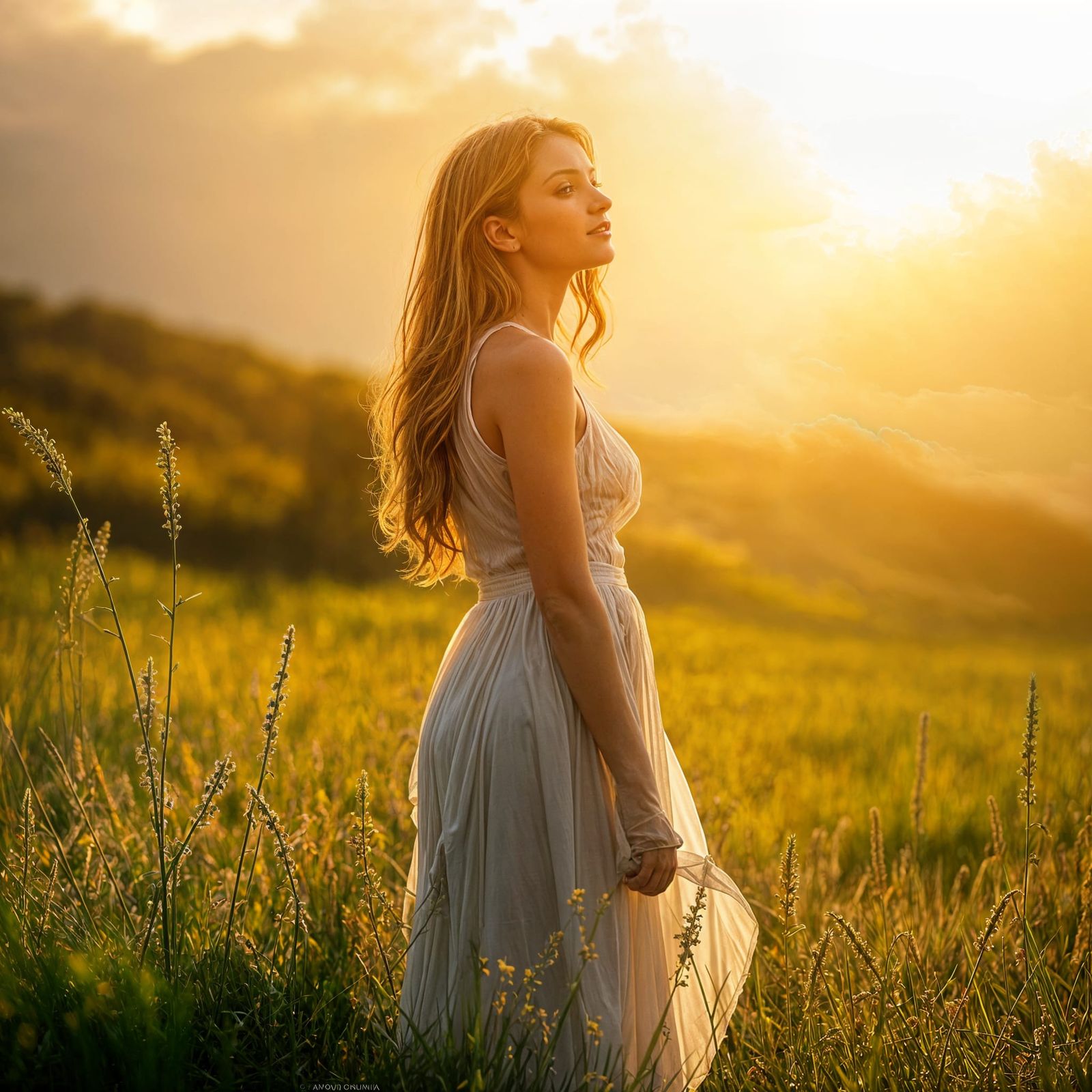 Aurora Ignites Nature in Golden Light