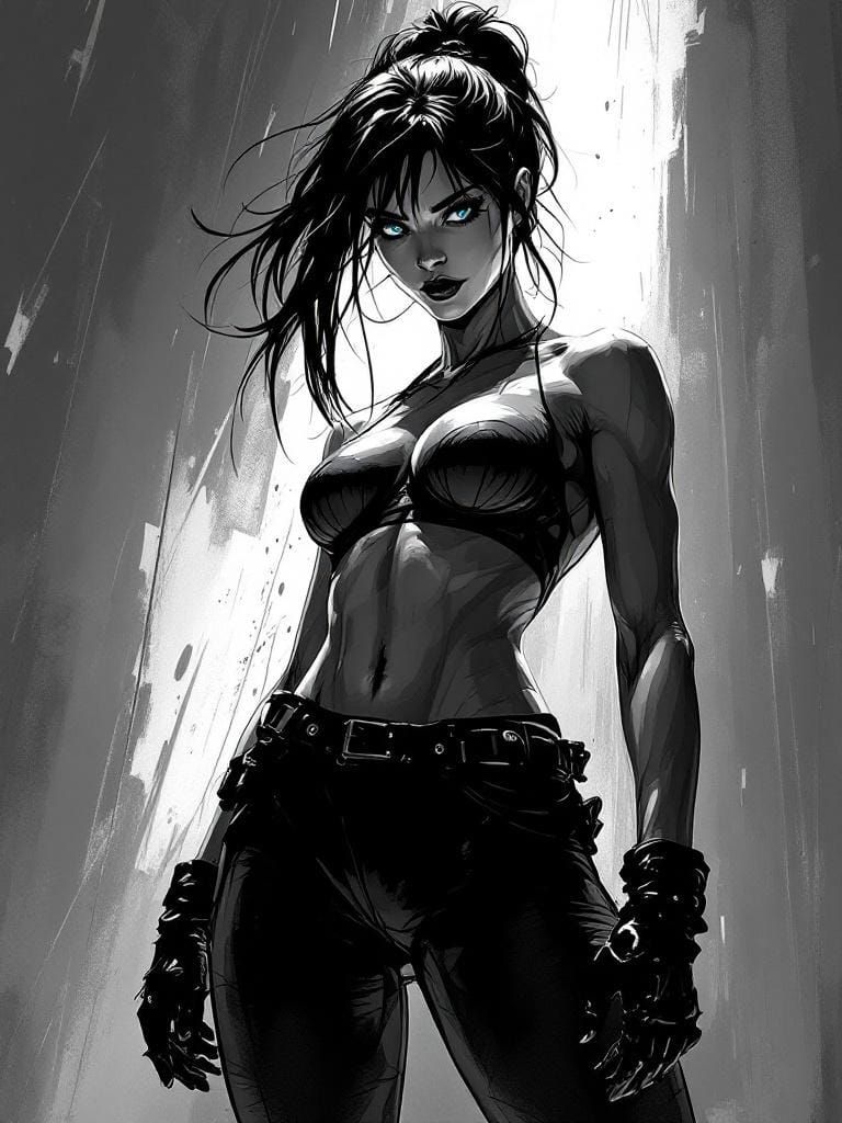 Confident Woman in Comic Book Style