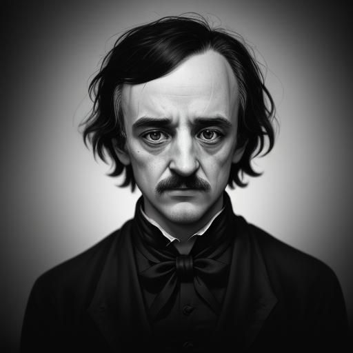Cartoon Portrait of Edgar Allan Poe