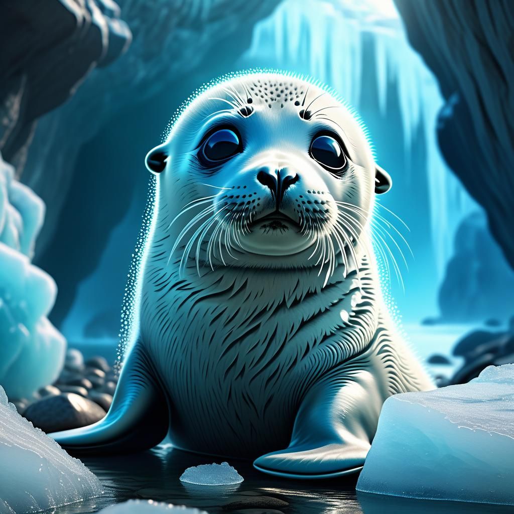 Mesmerizing Baby Seal Portrait in Fantasy Style