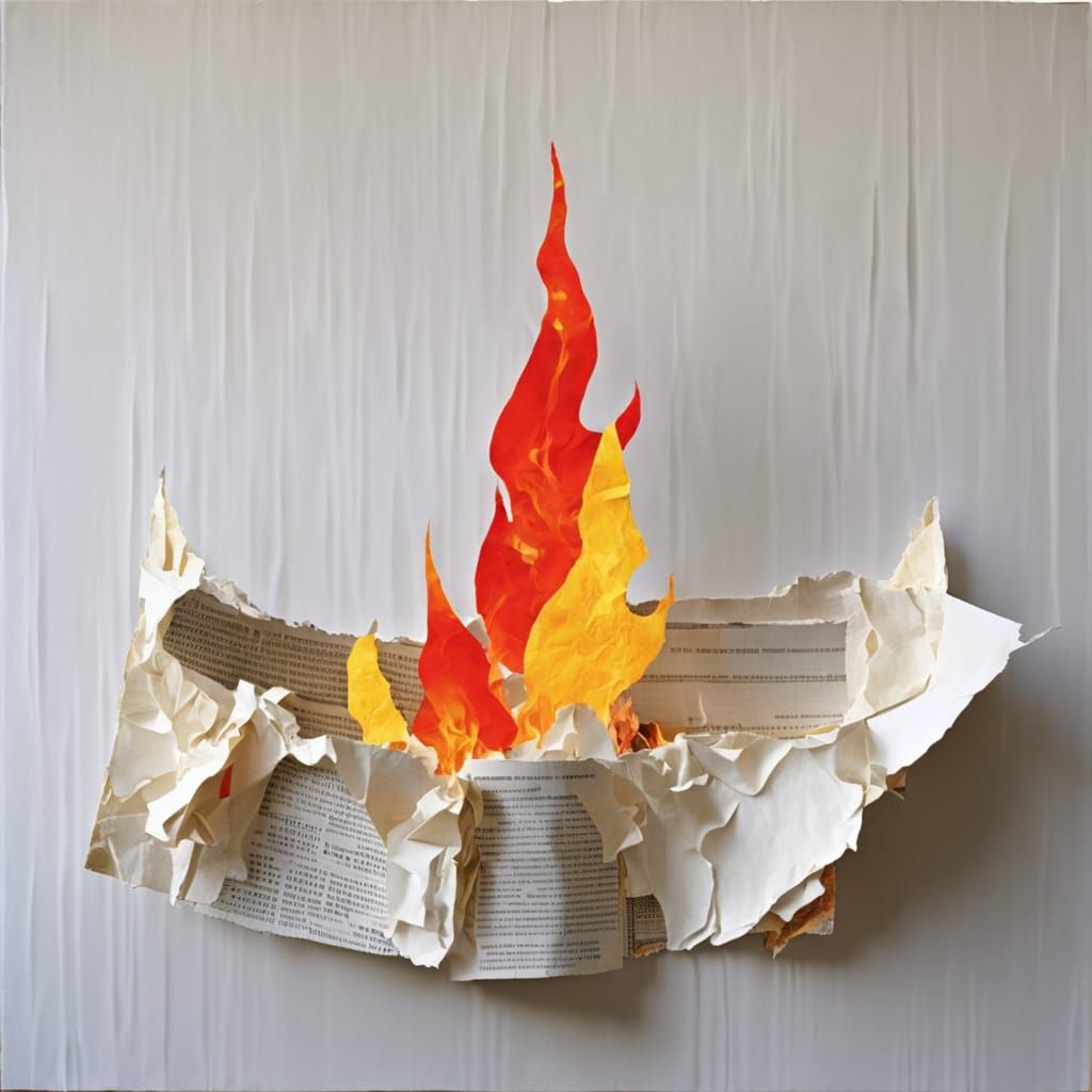 Abstract Surrealism in Mixed Media Flames