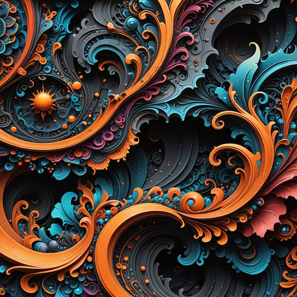 Epic Digital Stone Carving with Intricate Geometric Shapes