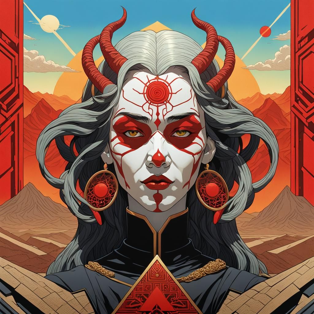 Elara: Slayer of Apep in Symmetrical Portrait