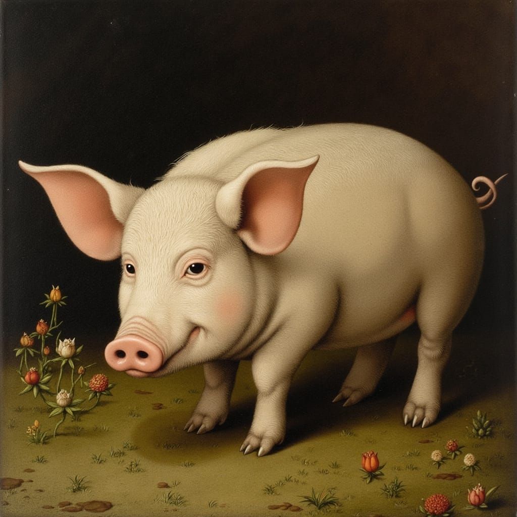 Pig in the Style of Bruegel the Elder