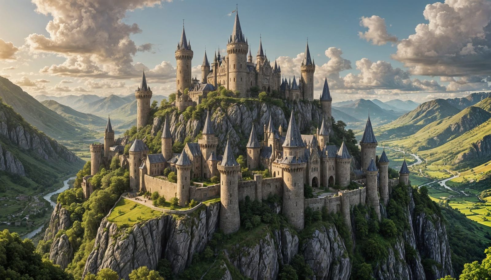 Elven Castle: Medieval Towers Above the Valley