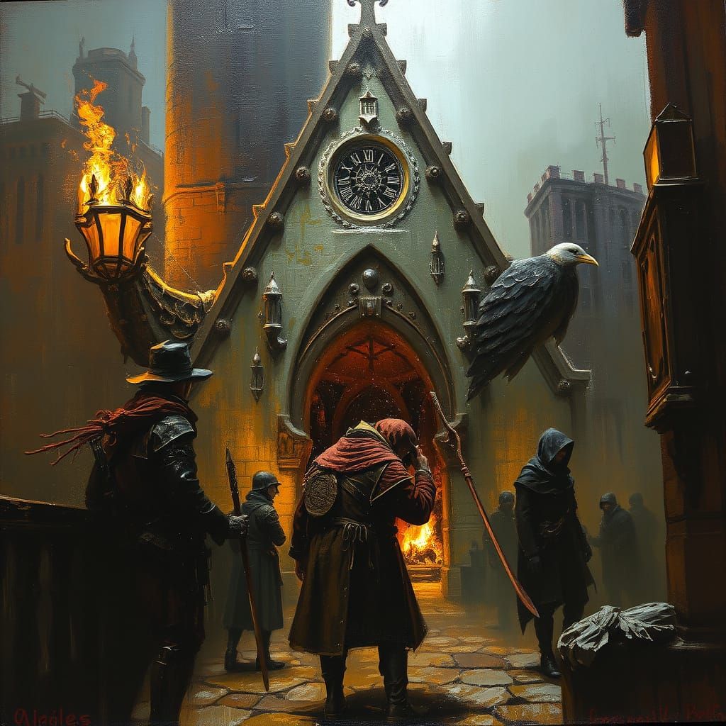 Thieves Guild Initiation in Expressionist Style