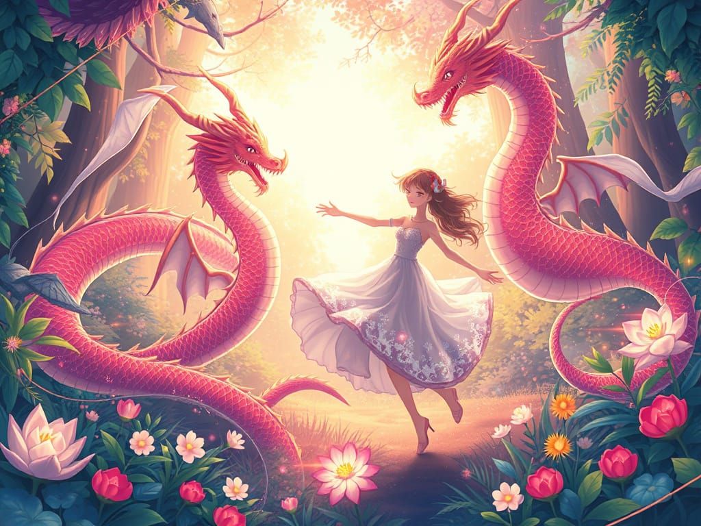 Magical Girl Yuuna Yunohana Enchants with Dragon Dance