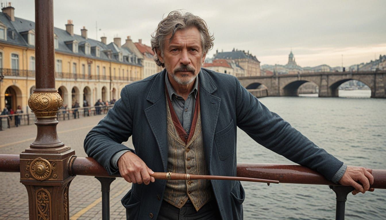 Elegant Gentleman in Art Nouveau Style, Inspired by Whiplash...