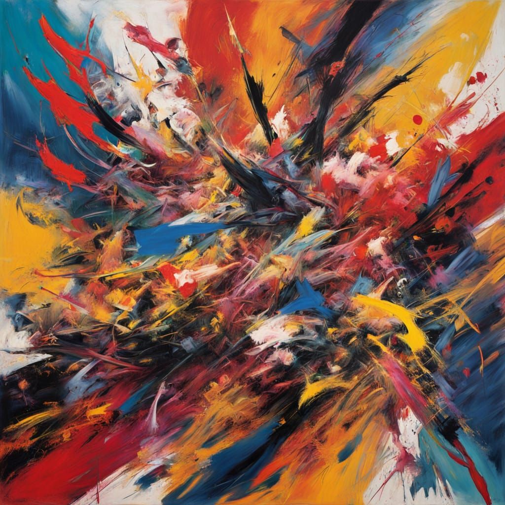 Abstract Expressionist Masterpiece Captures Dynamic Chaos