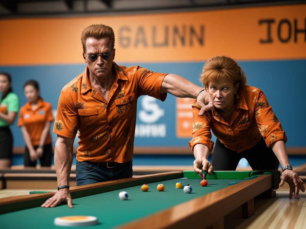 The Terminator on Vacation: Shuffleboard Photo