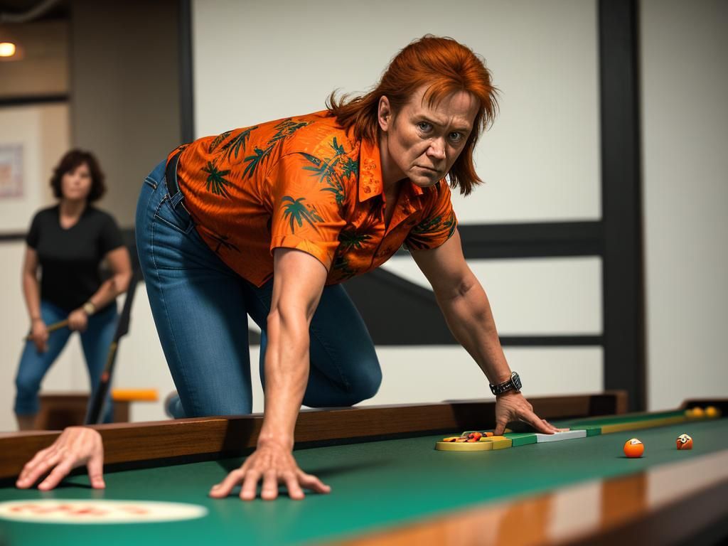 The Terminator and Sarah Connor Play Shuffleboard