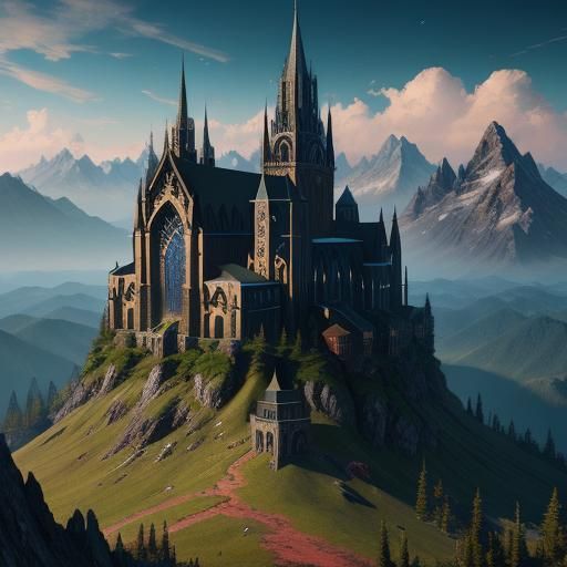 Mountain Church: Detailed Matte Painting
