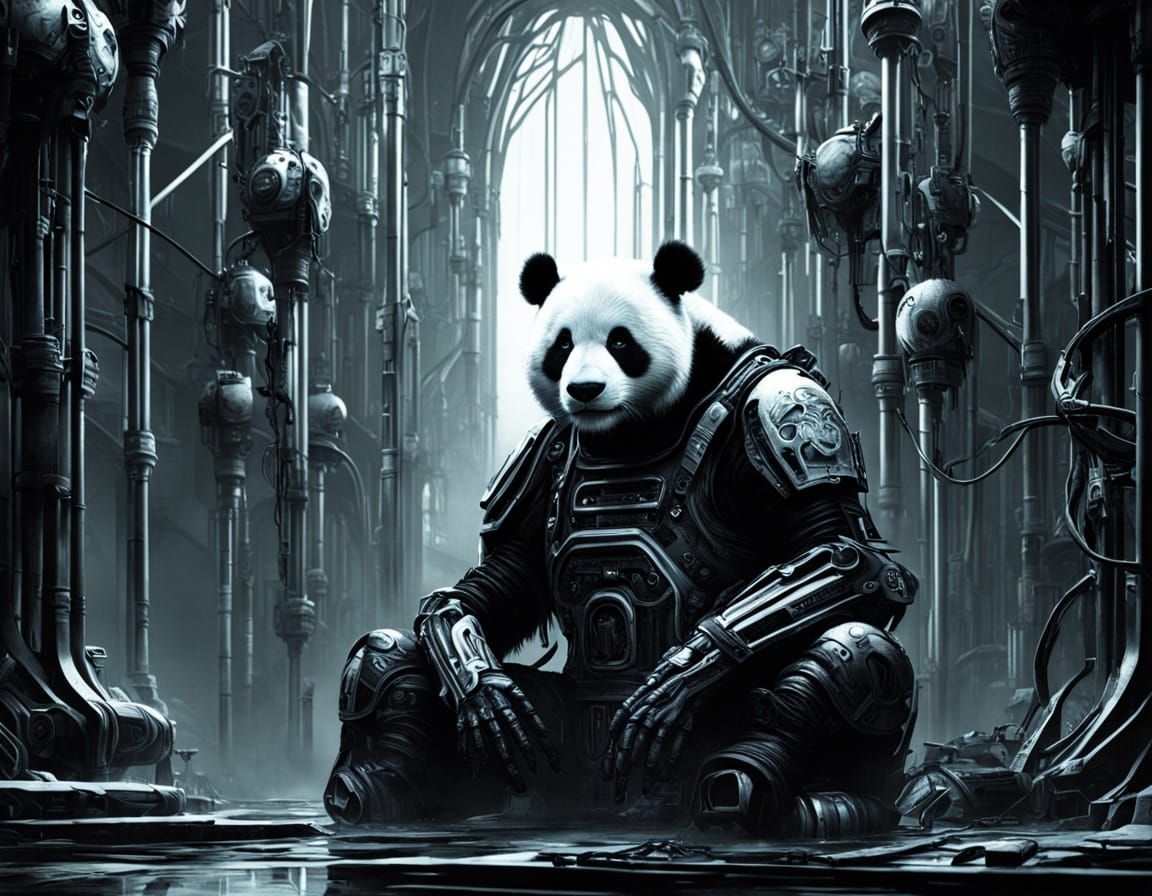 Robot Panda Among Artificial Nature 5
