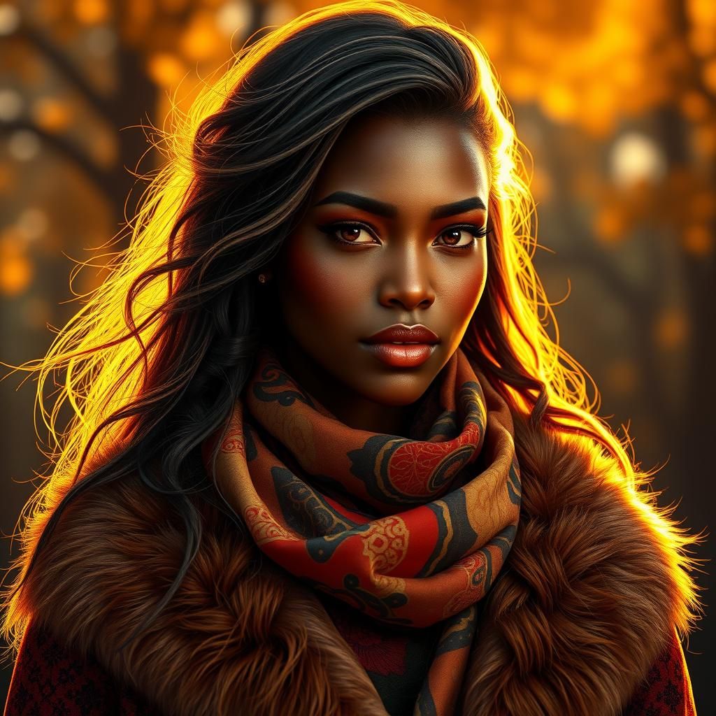 Autumn Fashion Portrait in Art Nouveau Style