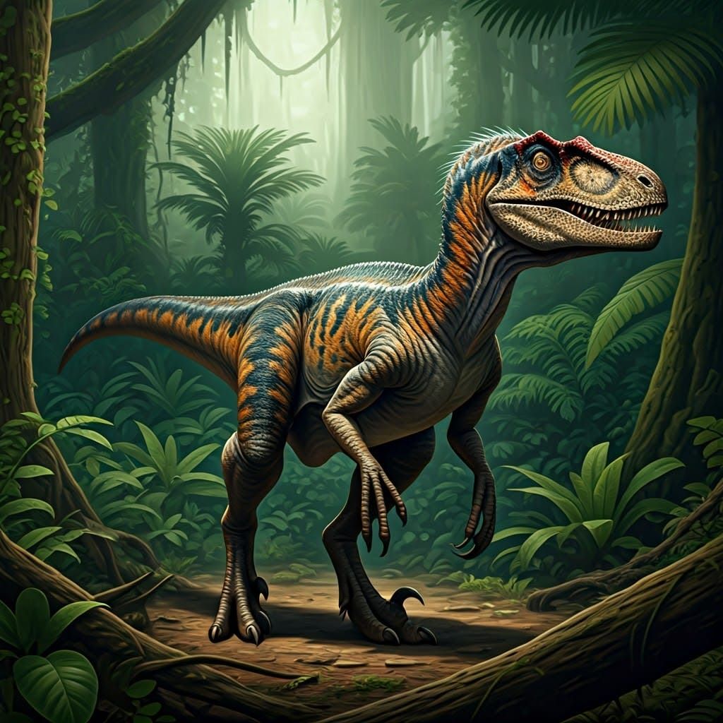 Fierce Deinonychus Emerges from a Haunting Prehistoric Lands...